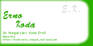 erno koda business card