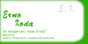 erno koda business card